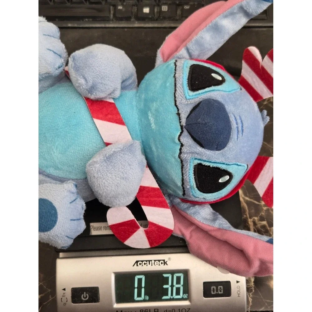 Disney Lilo & Stitch Christmas Holiday Cuddly‎ Soft Stuffed Plush Toy Candy Cane
